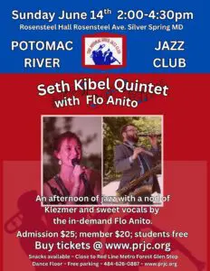 Celebrate Father’s:  Seth Kibel Quintet with Jazz Singer Flo Anito Sponsored by PRJC