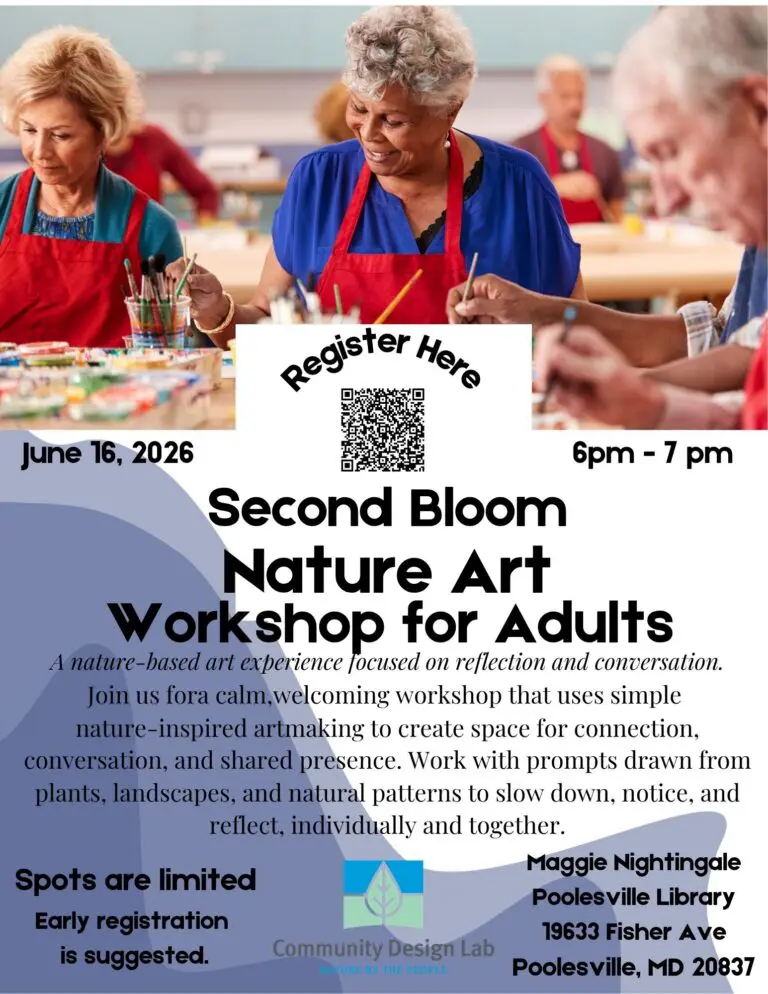 Poolesville Library Flyer 2nd Bloom 768x994