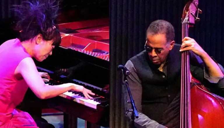 hiromi at the piano and stanley clarke playing bass 768x439