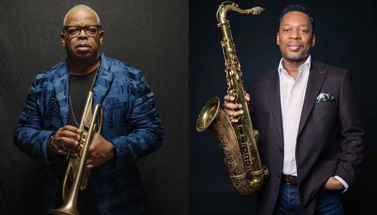 terence blanchard and ravi coltrane with their respective instruments 768x439