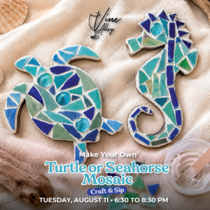 Turtle or Seahorse Mosaic – Craft & Sip