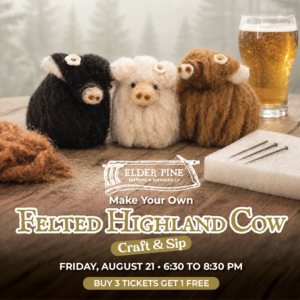 Needle Felted Highland Cow – Craft & Sip