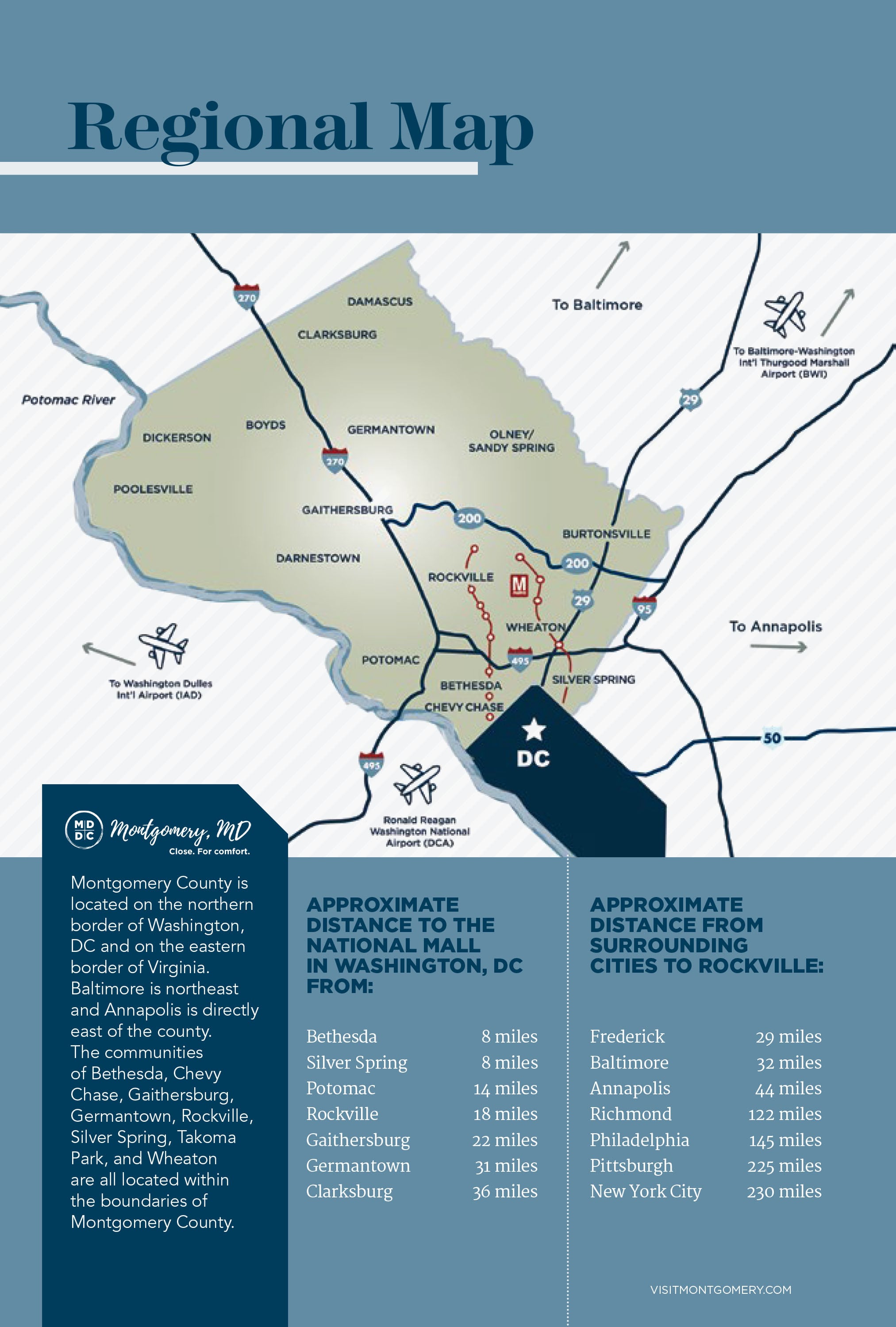 Regional Map Find Your Way Around Moco Visit Montgomery
