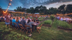 Enjoy your dinner outdoors at Calleva Farm in Montgomery County, Maryland.