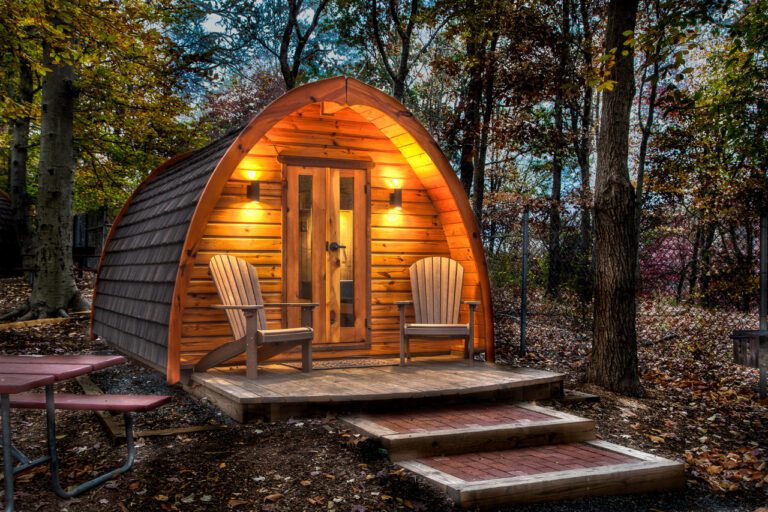 Glamping Pod at Night by Peg 768x512