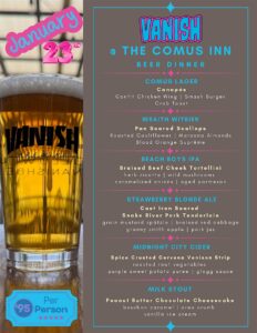 Vanish @ The Comus Inn Beer Dinner