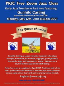 PRJC Free Jazz Zoom Talk: Early Jazz Trombone with World Renowned Trombonist Gunhild Carling