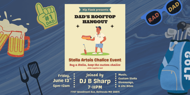 Hip Flask Fathers Day Party Poster 2160 x 1080 px 1 768x384