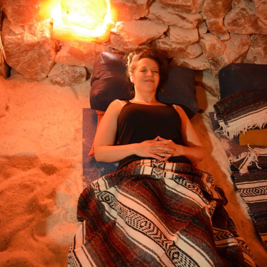 Lady Relaxing Solo Bethesda Salt Cave