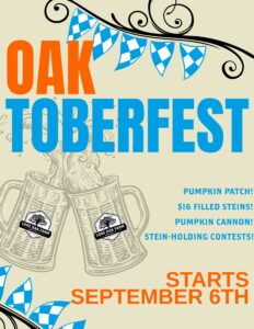 IT’S OAK-TOBERFEST AT LONE OAK FARM BREWING COMPANY!