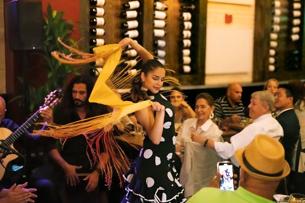 a flamenco dancer dancing at El Mercat Bar de Tapas