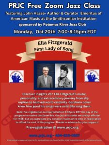 Free Zoom Jazz Talk: Ella Fitzgerald