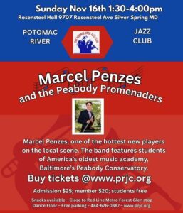 PRJC PRESENTS THE CHARM CITY TRADITIONAL JAZZ SOUND.