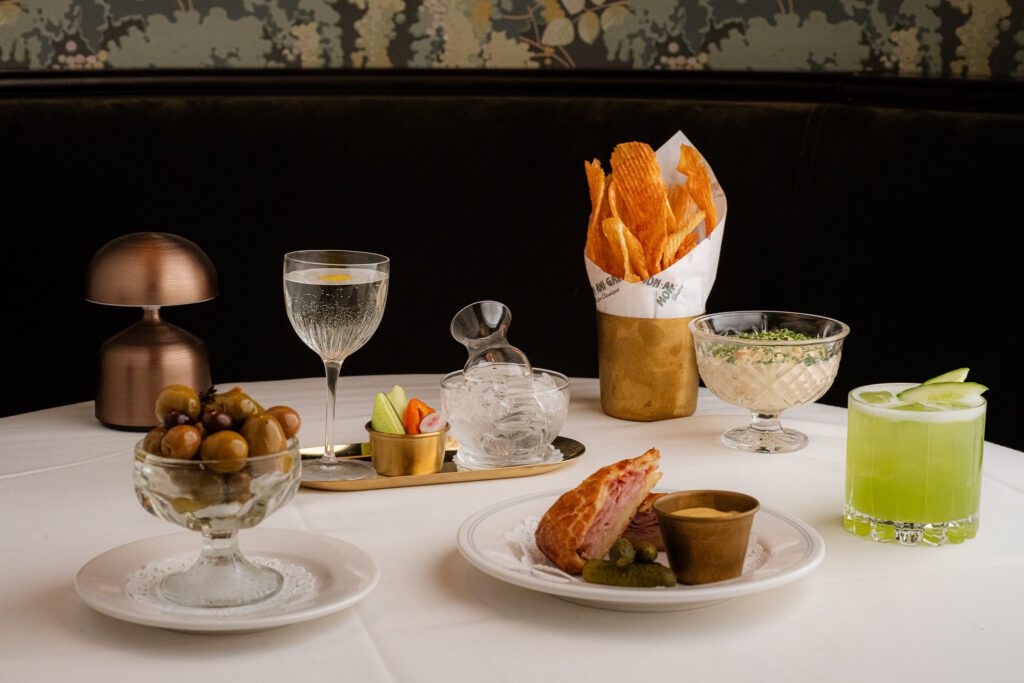 a variety of food at Mon Ami Gabi at Bethesda, MD