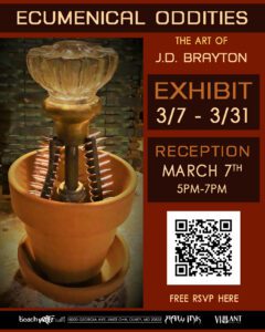 the beachKraft Studio\Gallery presents “Ecunemical Oddities” by JD Brayton