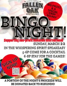 BINGO NIGHT at Fallen Oak Distilling Supporting Rukundo International