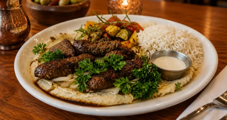 Lebanese kofta platter 768x406