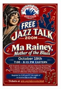 PRJC Free Zoom Jazz Talk:  Ma Rainey  ” Mother of the Blues”