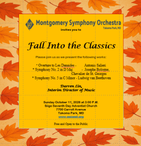 Montgomery Symphony Orchestra: Fall into the Classics
